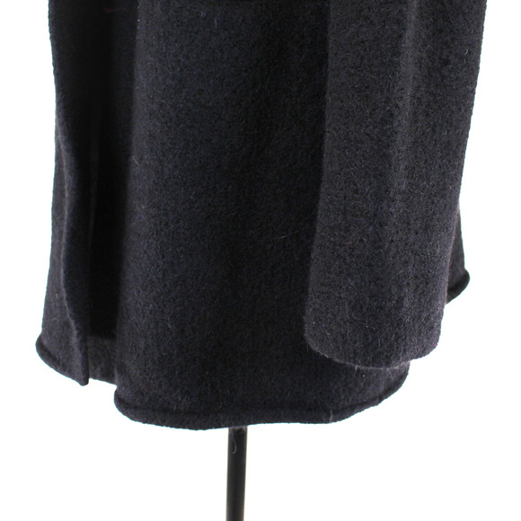 Peruvian Connection Black Hooded Knit Oversized Alpaca Blanket Coat M/L Jacket - Picture 4 of 7